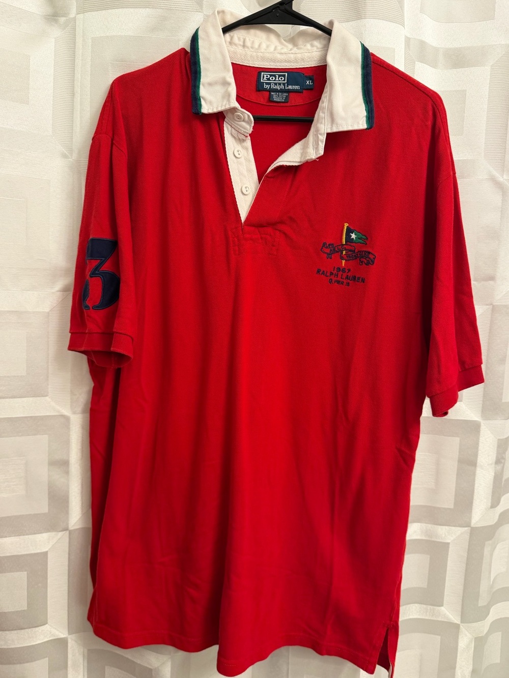 Men’s Polo Ralph Lauren red yacht club 1967 rugby shirt size XL